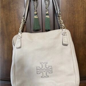 Tory Burch Beige Leather Shoulder Bag